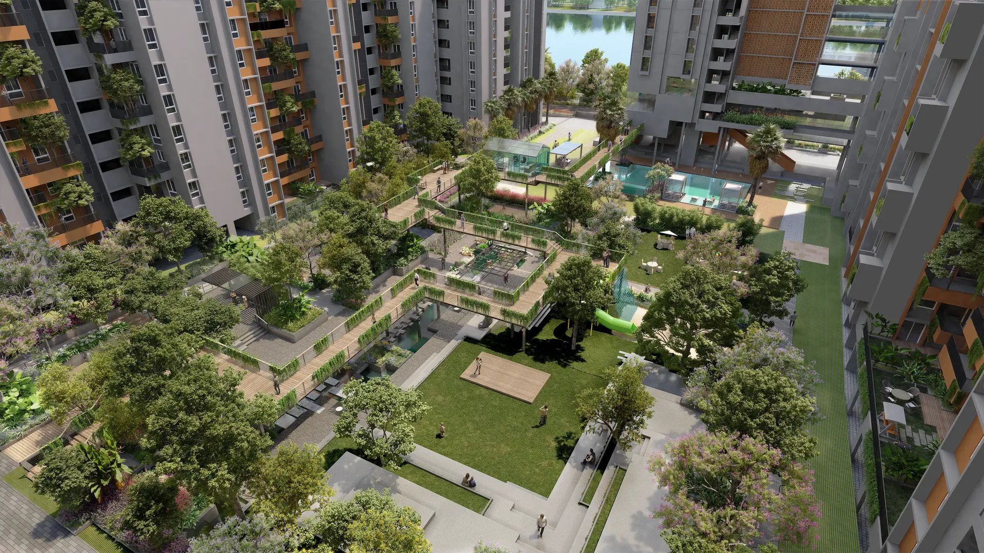 Landscape view 2 — open courtyards